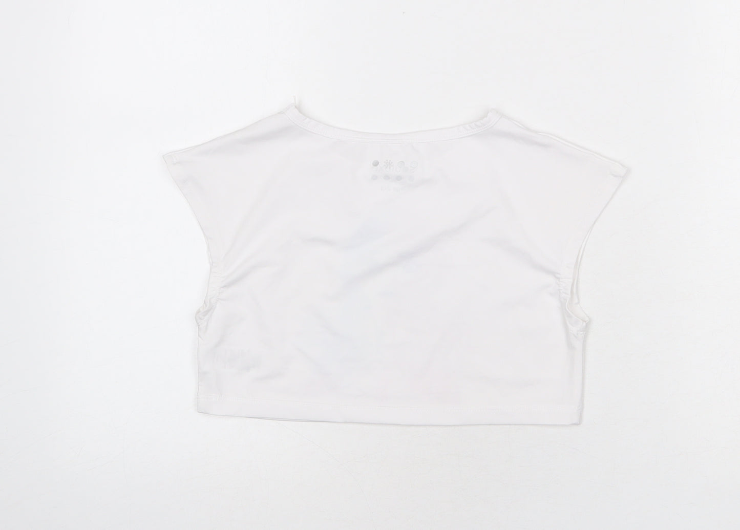 Frozen Girls White Polyester Cropped T-Shirt Size 2-3 Years Round Neck Pullover - Anna Frozen