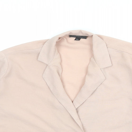 Topshop Womens Pink Polyester Basic Blouse Size 8 Collared
