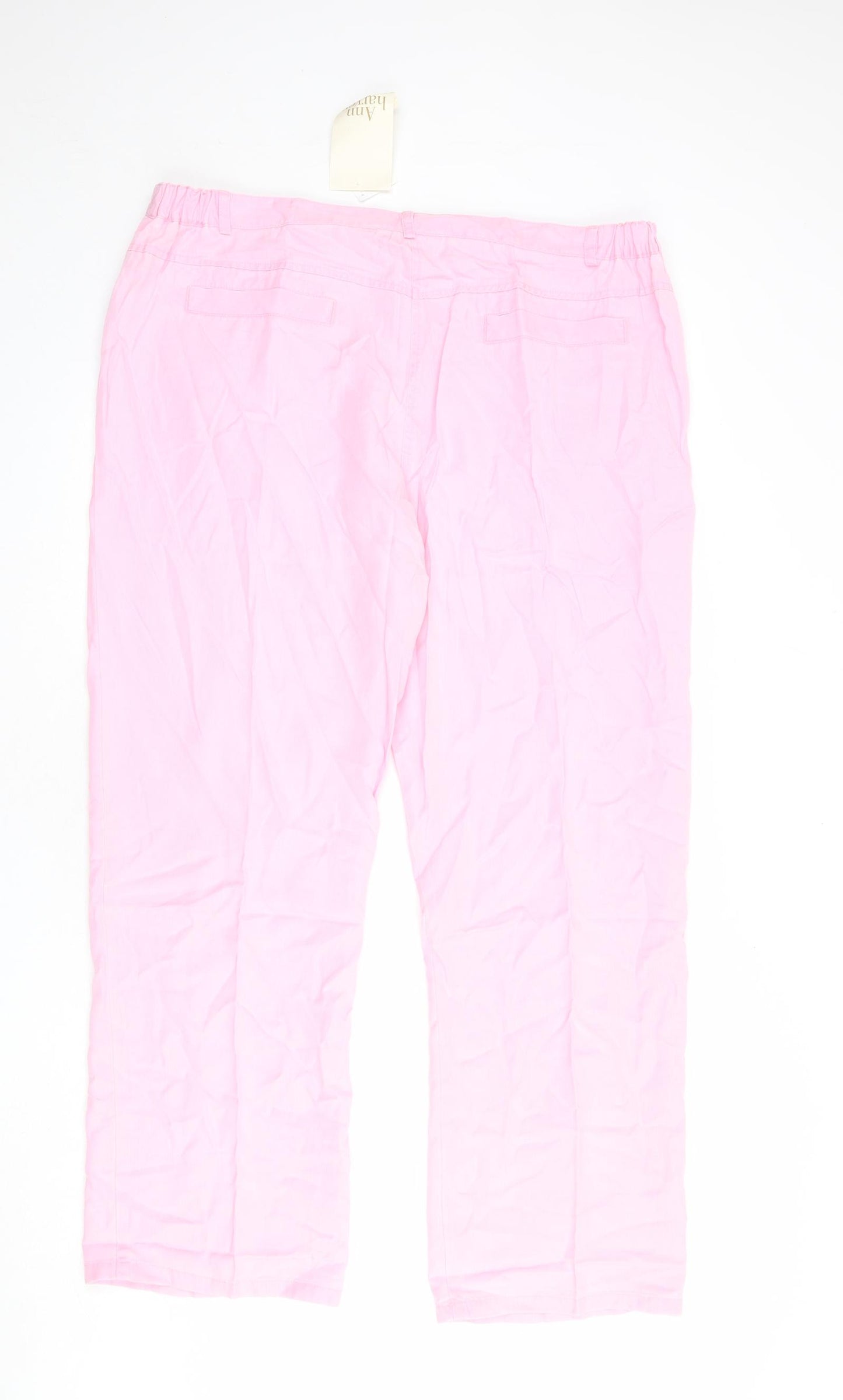 Ann Harvey Womens Pink Polyester Trousers Size 20 L30 in Regular Zip