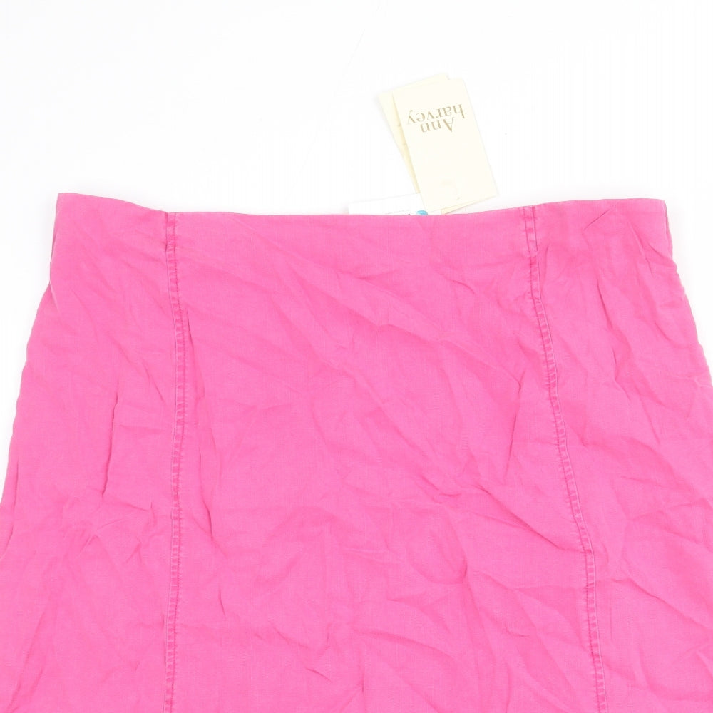 Ann Harvey Womens Pink Polyester A-Line Skirt Size 22 Zip