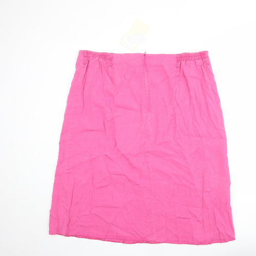 Ann Harvey Womens Pink Polyester A-Line Skirt Size 22 Zip