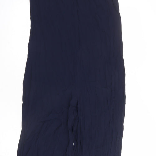 Warehouse Womens Blue Viscose Jumpsuit One-Piece Size 12 L20 in Zip
