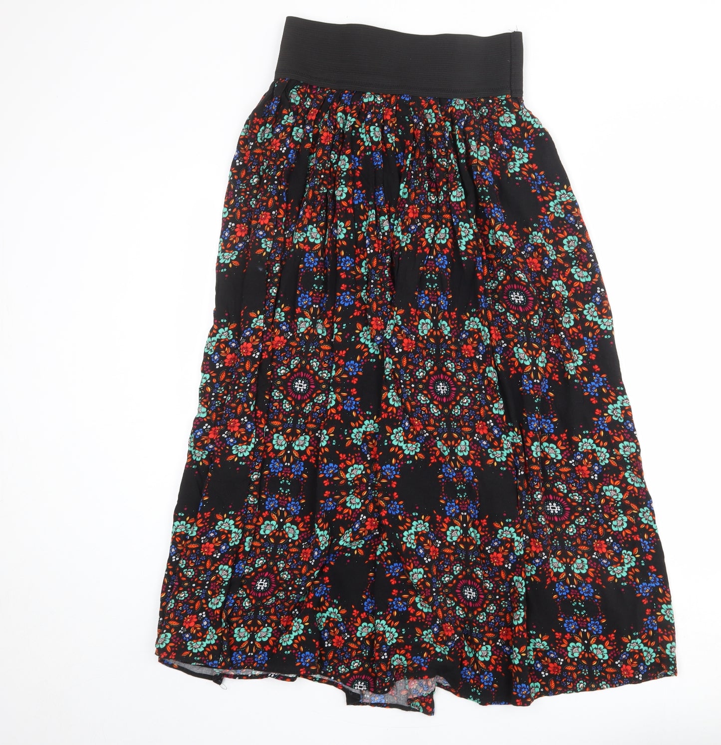 Queen The Label Womens Multicoloured Geometric Polyester A-Line Skirt Size 8