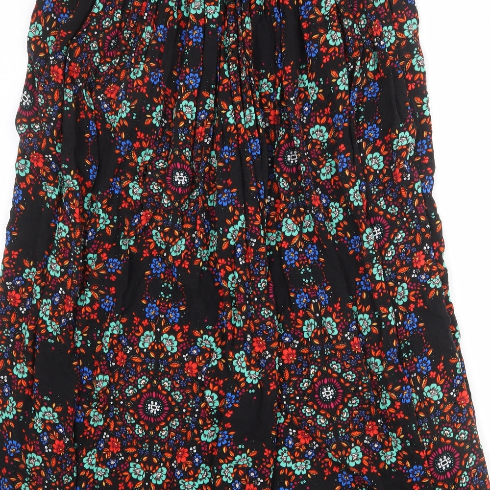 Queen The Label Womens Multicoloured Geometric Polyester A-Line Skirt Size 8