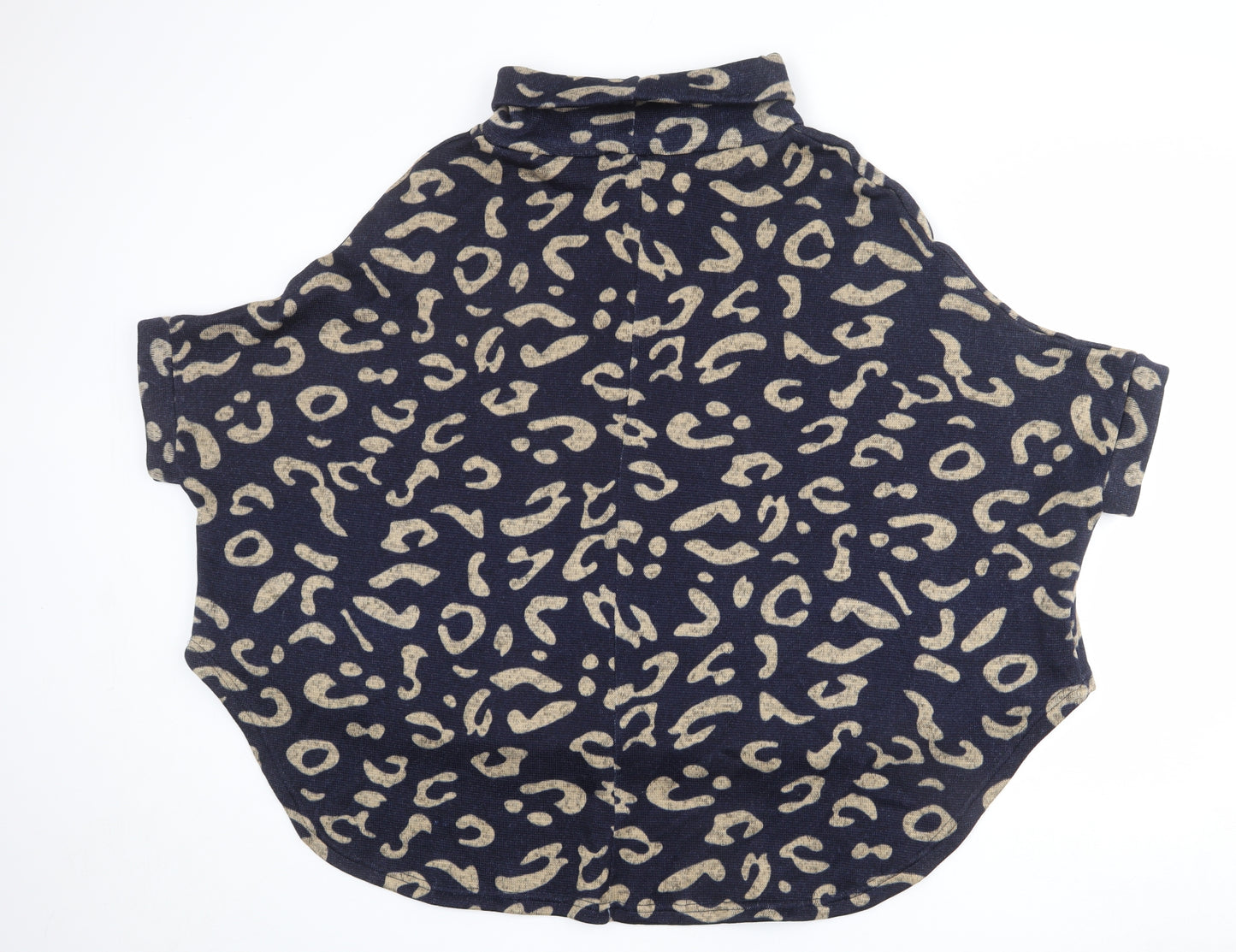 Stella Morgan Womens Black Roll Neck Animal Print Polyester Pullover Jumper Size 8