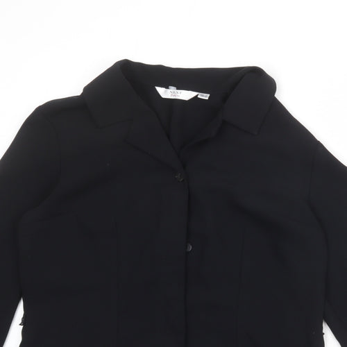 NEXT Womens Black Polyester Basic Blouse Size 10 Collared