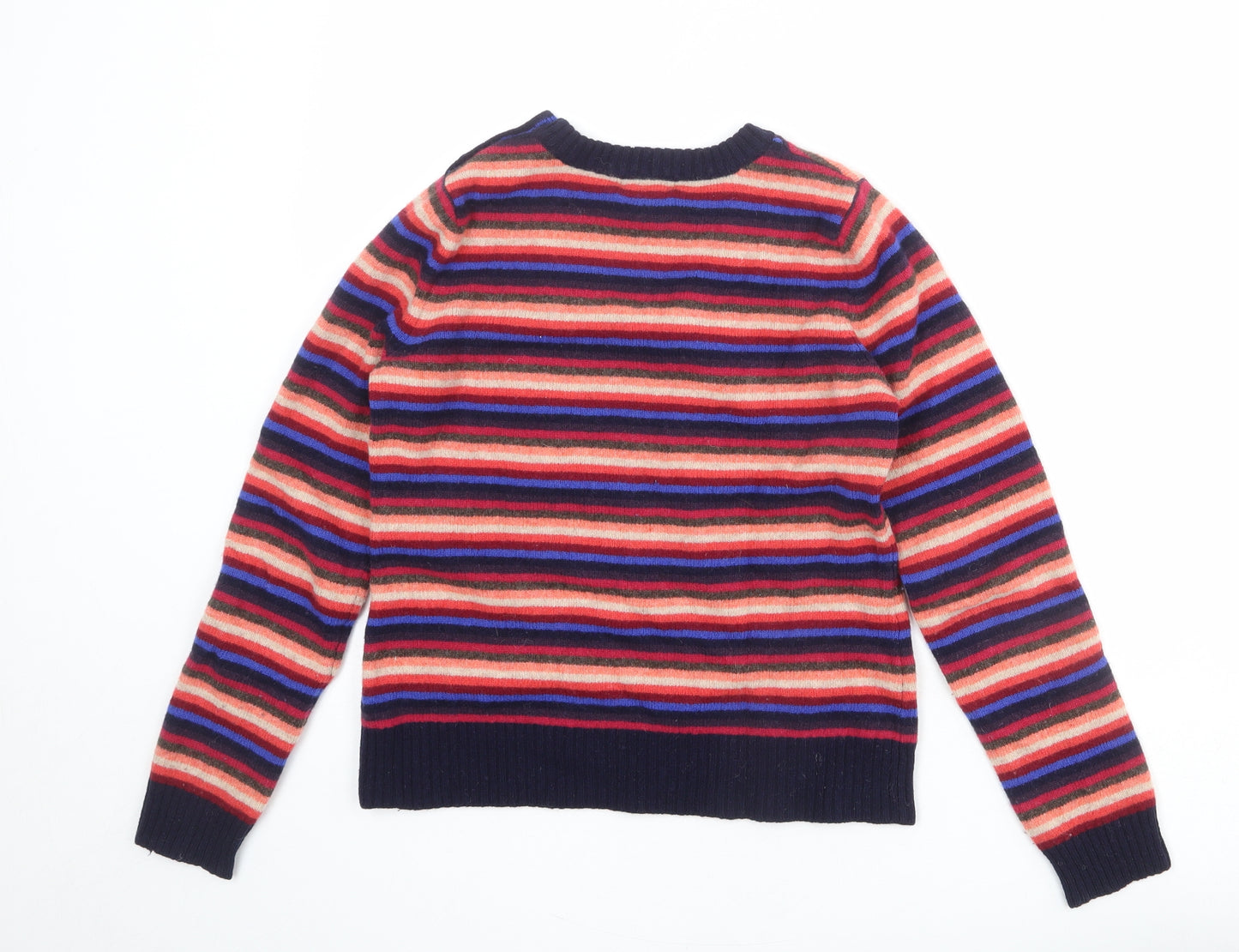 Gap Womens Multicoloured Crew Neck Striped Wool Pullover Jumper Size M