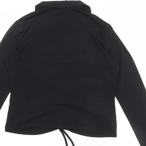 Pour Moi Womens Black Polyester Basic Blouse Size 16 V-Neck - Rouched Drawstring