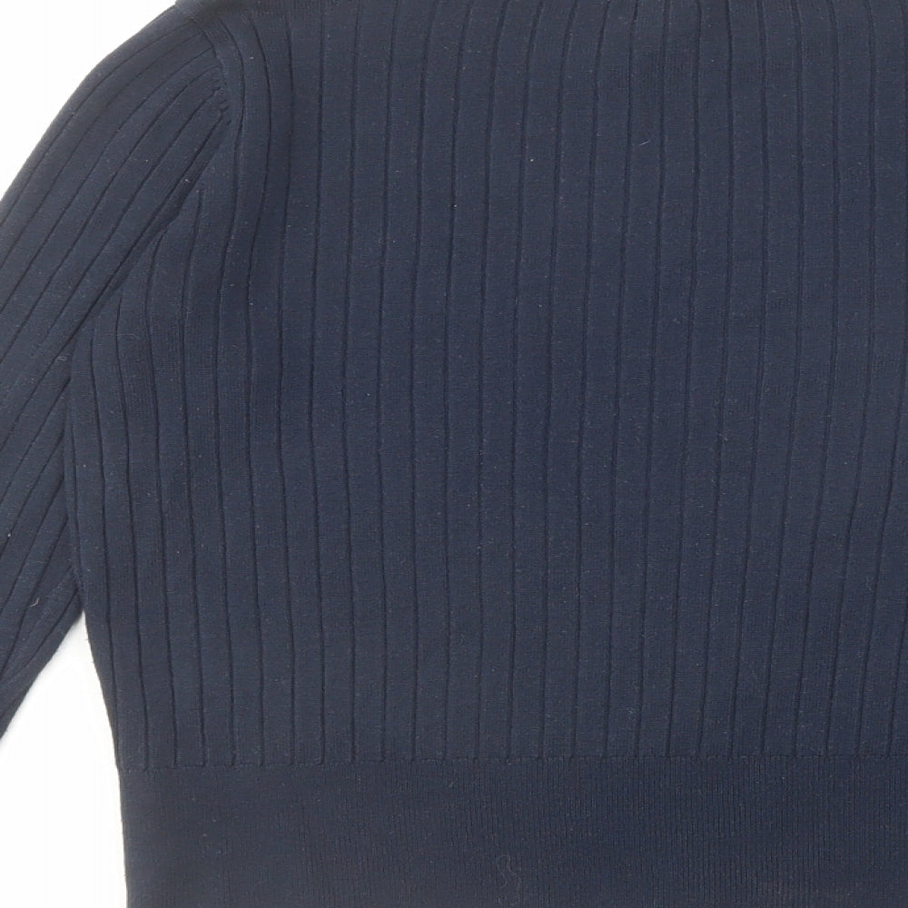 H&M Womens Blue Crew Neck Viscose Pullover Jumper Size XS