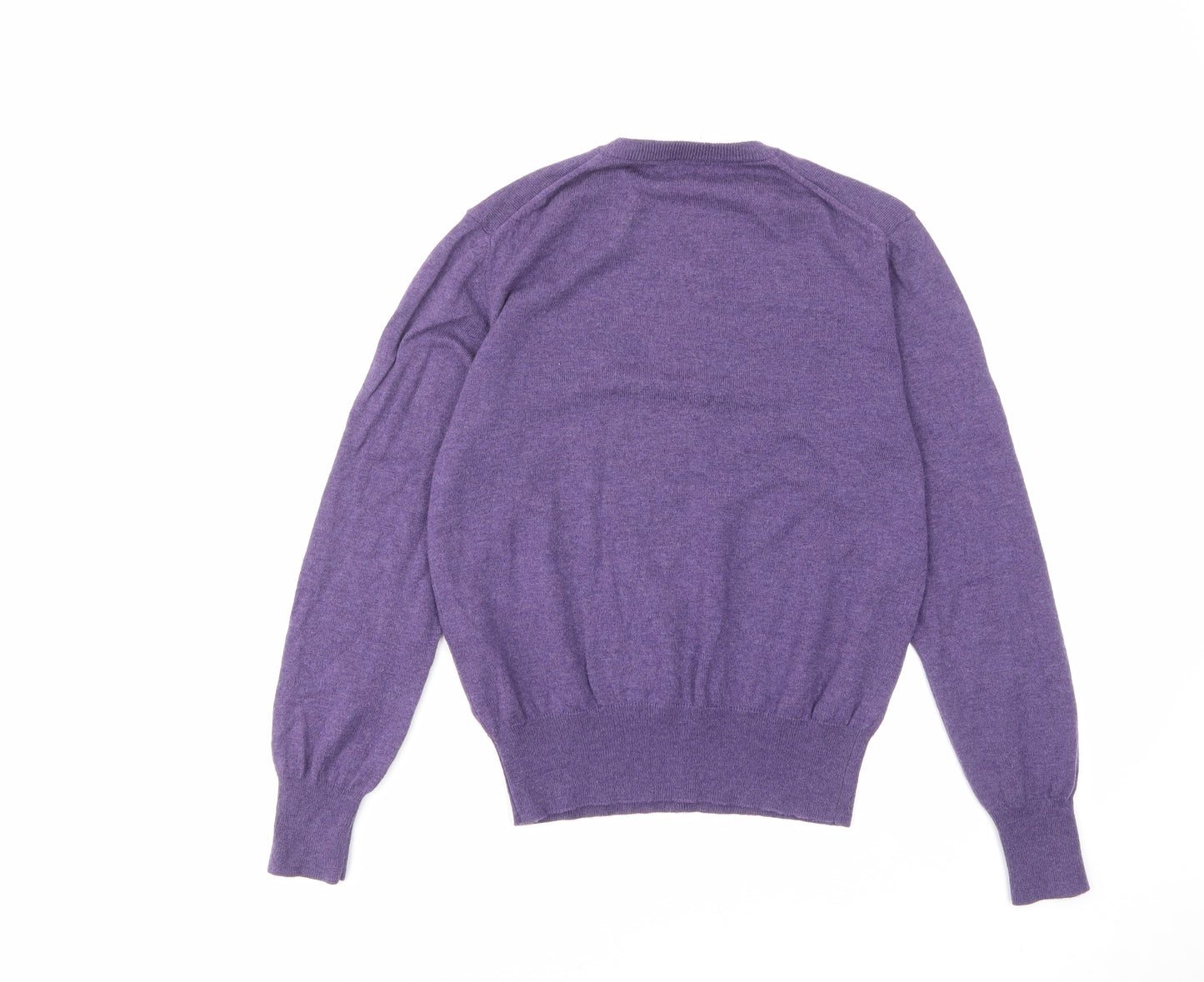 Munrospun Womens Purple Crew Neck Wool Pullover Jumper Size 8