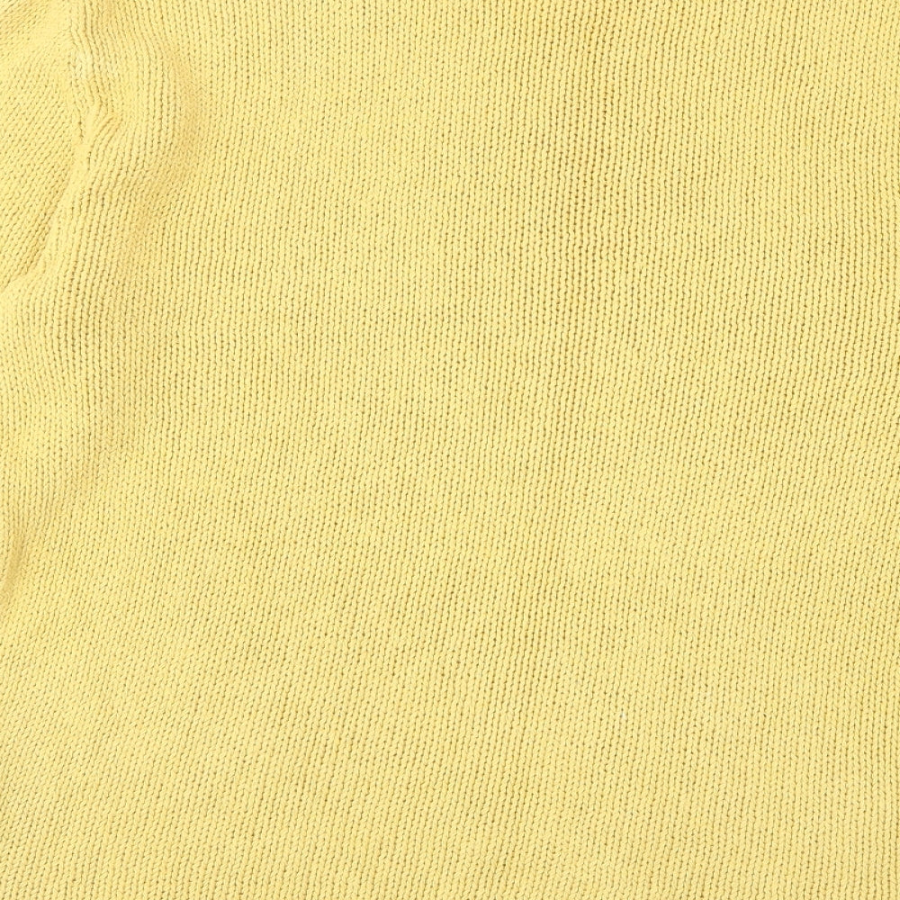 Adolfo Dominguez Mens Yellow V-Neck Acrylic Pullover Jumper Size XL Long Sleeve