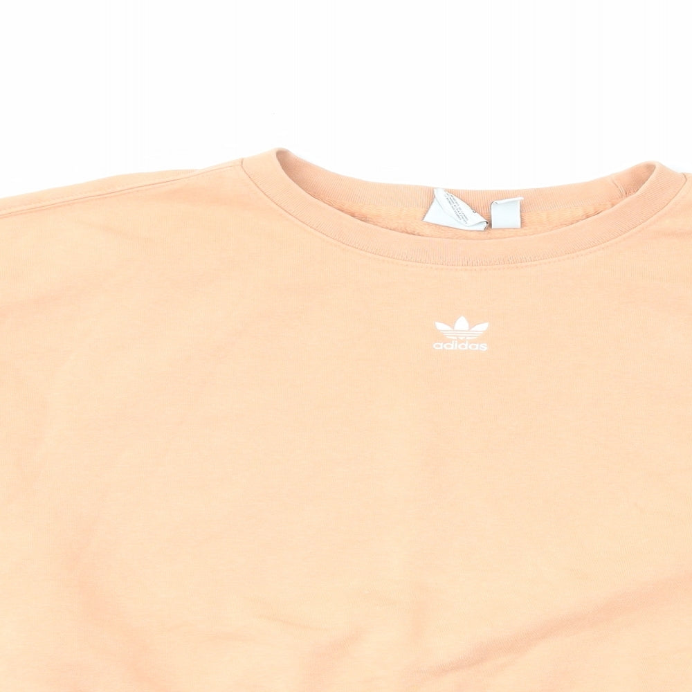adidas Womens Pink Cotton Pullover Sweatshirt Size 12 Pullover