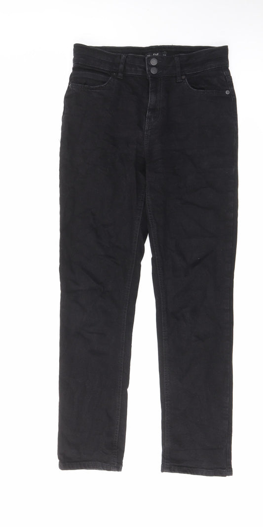 F&F Womens Black Cotton Skinny Jeans Size 10 L29 in Regular Zip
