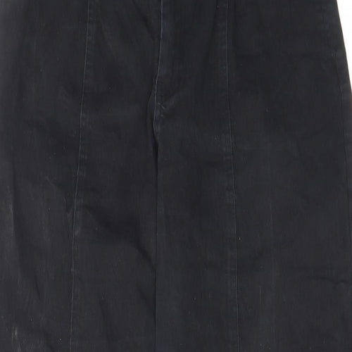 Zara Womens Black Cotton Bloomer Trousers Size M L26 in Regular Zip