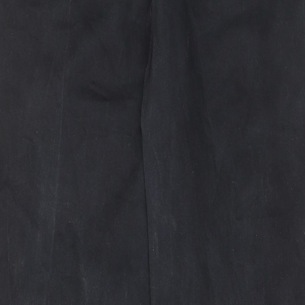 Zara Womens Black Cotton Bloomer Trousers Size M L26 in Regular Zip