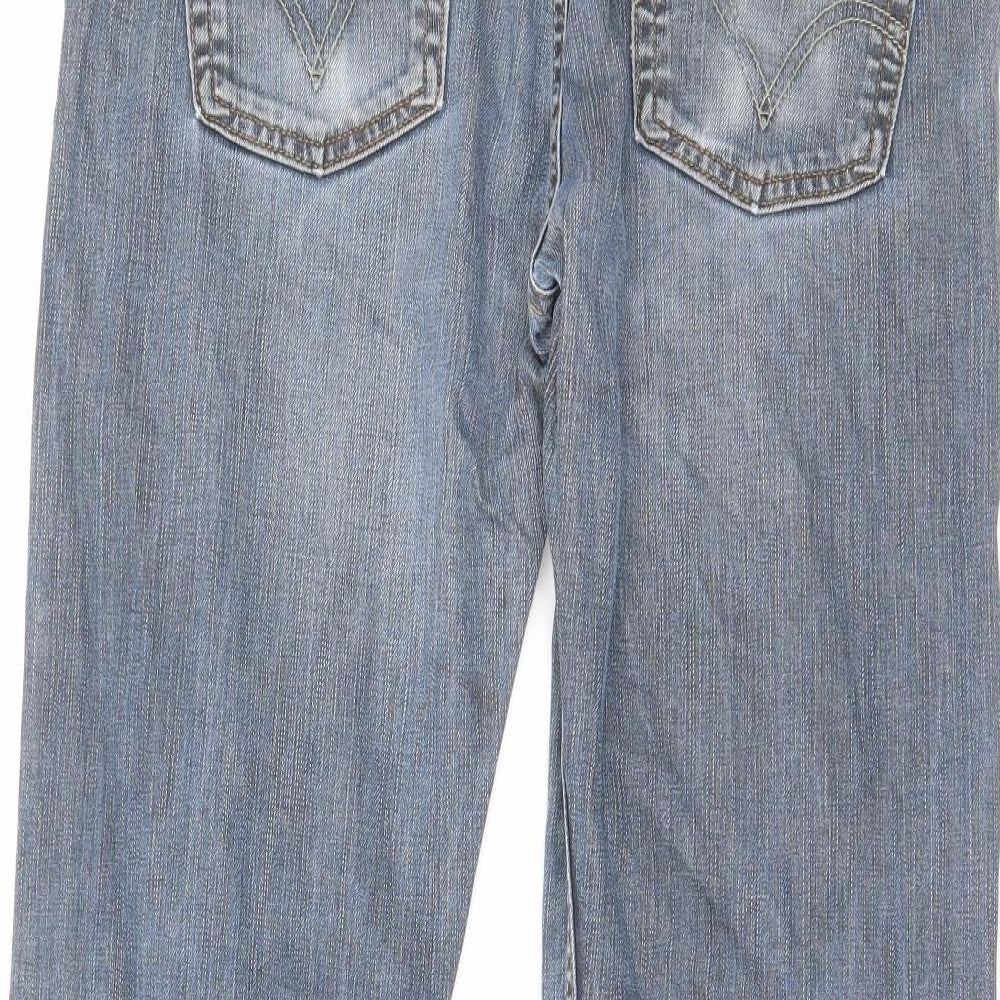 Levi's Mens Blue Cotton Straight Jeans Size 34 in L32 in Regular Zip - 506