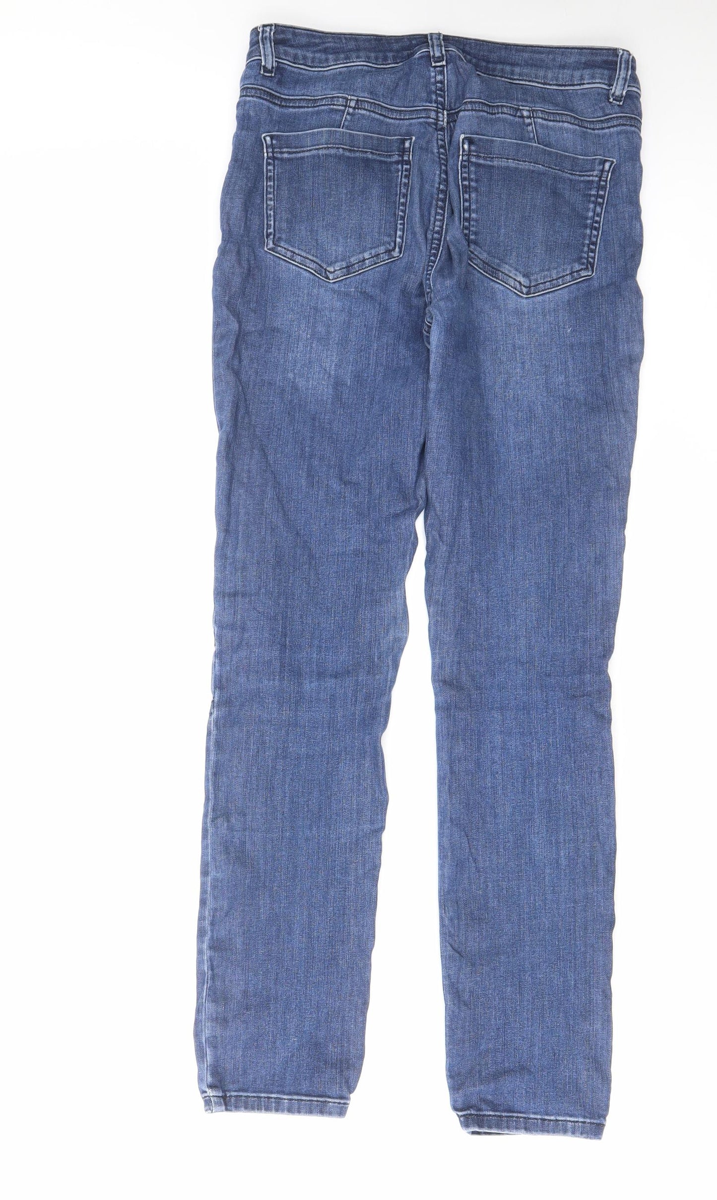Mint Velvet Womens Blue Cotton Skinny Jeans Size 10 L30 in Regular Zip