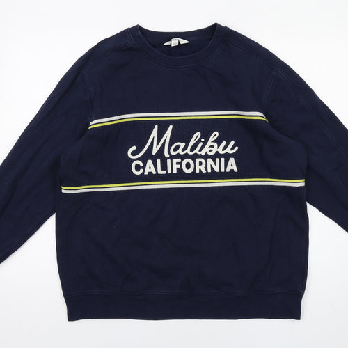 Marks and Spencer Mens Blue Cotton Pullover Sweatshirt Size M - Malibu California