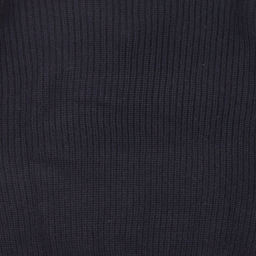 EWM Mens Blue V-Neck Acrylic Pullover Jumper Size L Long Sleeve