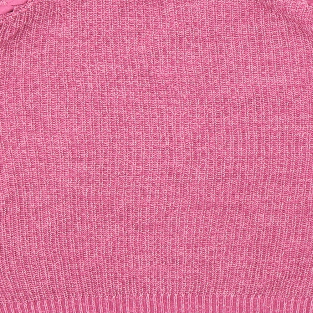 M&Co Womens Pink Round Neck Cotton Pullover Jumper Size 12