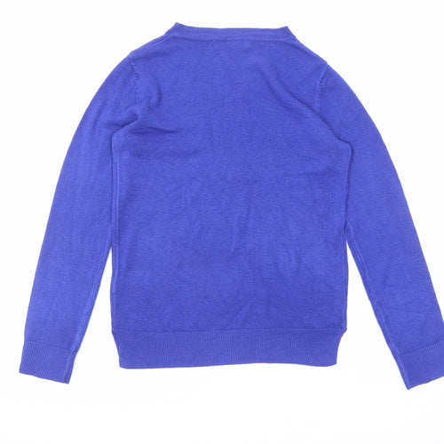 Marks and Spencer Womens Blue Round Neck Acrylic Pullover Jumper Size 8