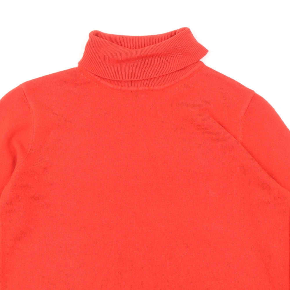 Marks and Spencer Womens Red Roll Neck Acrylic Pullover Jumper Size 12