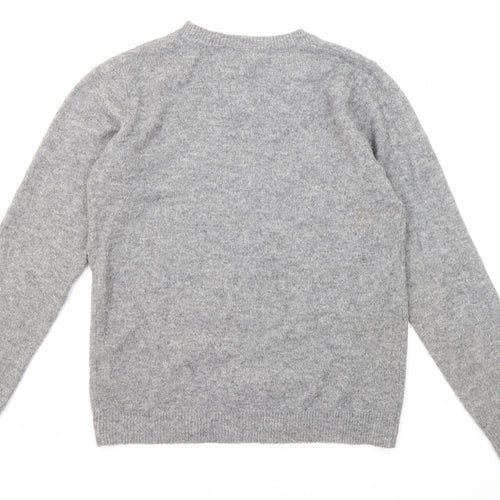 Dorothy Perkins Womens Grey Round Neck Acrylic Pullover Jumper Size 8 - Dachshund