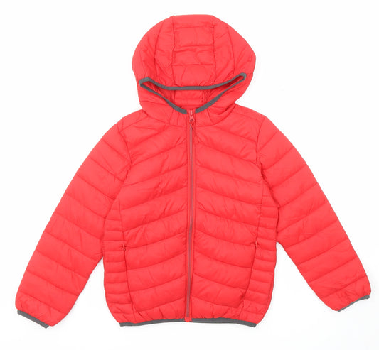 Marks and Spencer Boys Red Quilted Jacket Size 6-7 Years Zip