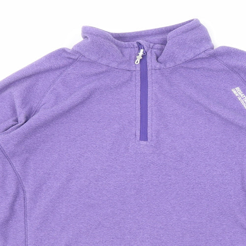 Regatta Womens Purple Polyester Pullover Sweatshirt Size 16 Zip - Quarter-Zip