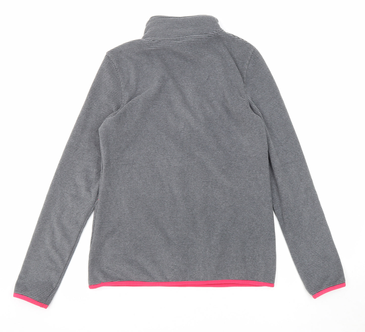 Peter Storm Womens Grey Striped Polyester Pullover Sweatshirt Size 12 Zip - Quarter-Zip