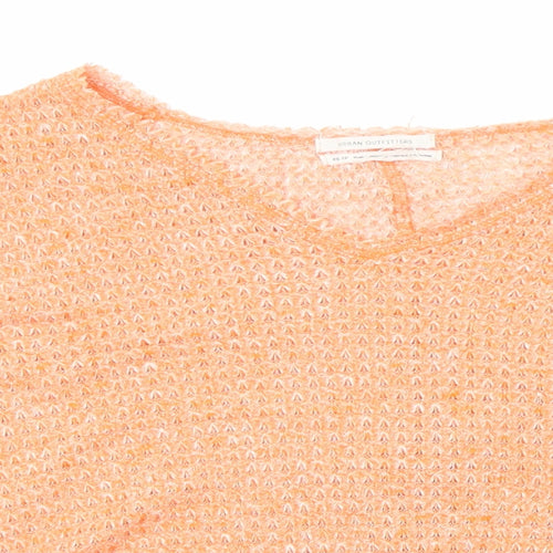 Urban Outfitters Womens Orange V-Neck Polyester Pullover Jumper Size XS