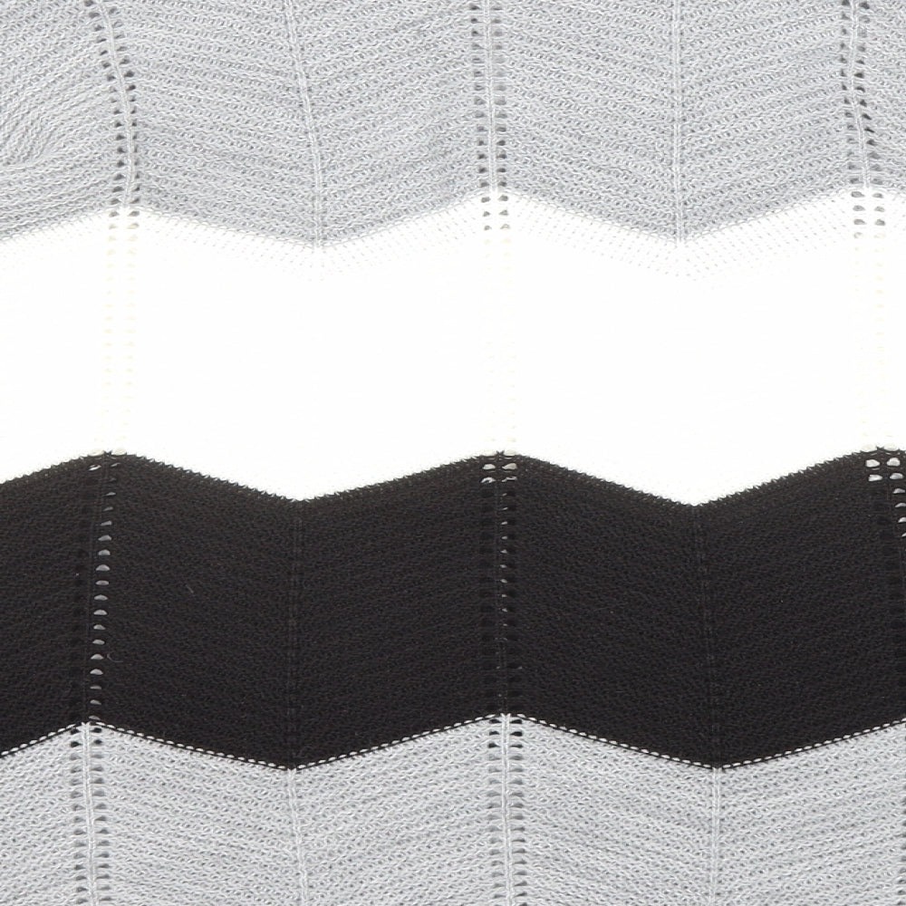 Anna Smith Womens Multicoloured Round Neck Striped Acrylic Pullover Jumper Size L - Size L-XL