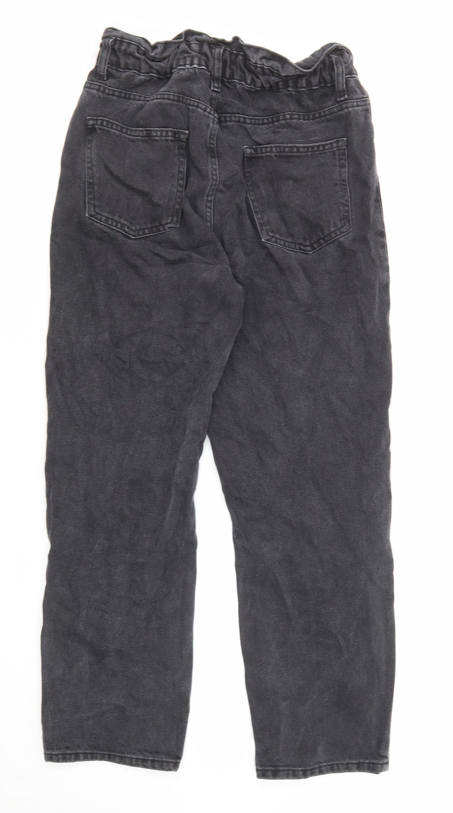 Denim & Co. Womens Black Cotton Straight Jeans Size 10 L24 in Regular Zip - Elastic Waist