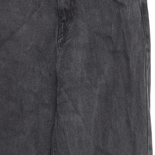Denim & Co. Womens Black Cotton Straight Jeans Size 10 L24 in Regular Zip - Elastic Waist