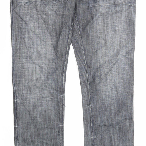 Burton Mens Blue Cotton Straight Jeans Size 32 in L32 in Regular Zip
