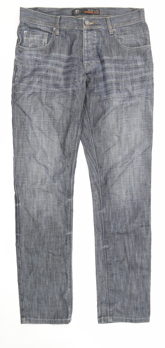 Burton Mens Blue Cotton Straight Jeans Size 32 in L32 in Regular Zip