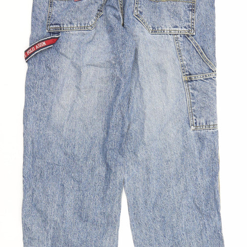 US Polo Assn. Mens Blue Cotton Wide-Leg Jeans Size 32 in L30 in Regular Zip - Logo