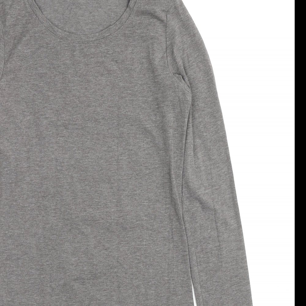 Divided by H&M Womens Grey Polyester Tunic T-Shirt Size S Round Neck