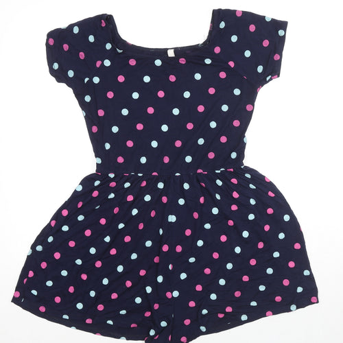 Henry Holland Womens Blue Polka Dot Polyester Playsuit One-Piece Size 12 L3 in Pullover