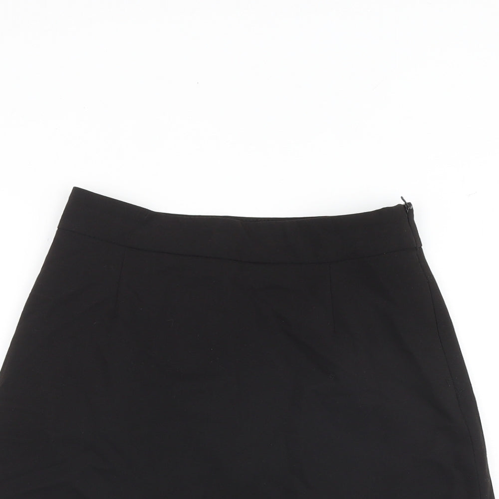 ASOS Womens Black Polyester A-Line Skirt Size 6 Zip