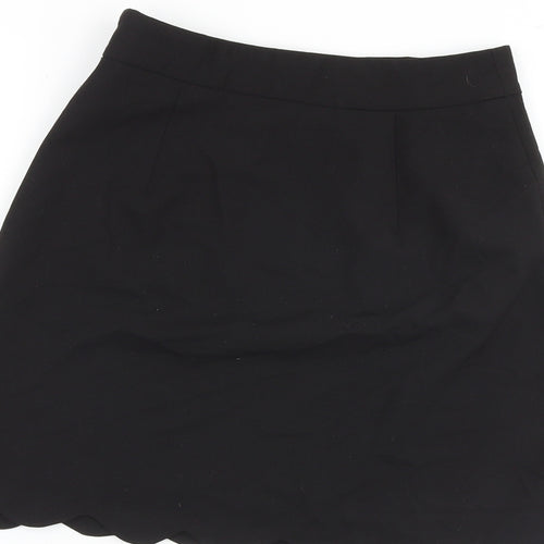 ASOS Womens Black Polyester A-Line Skirt Size 6 Zip