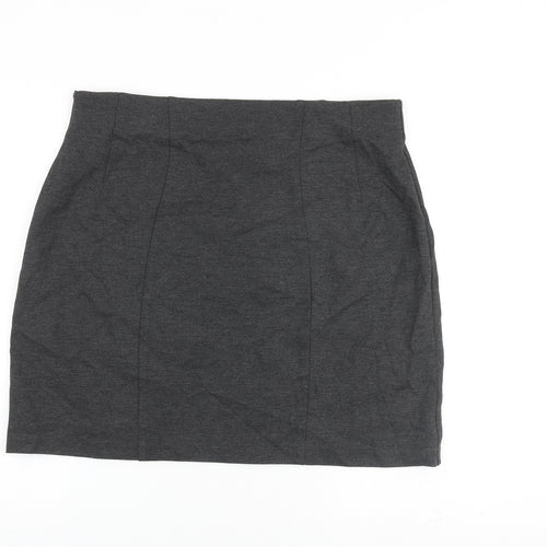 Marks and Spencer Womens Grey Viscose Mini Skirt Size 18