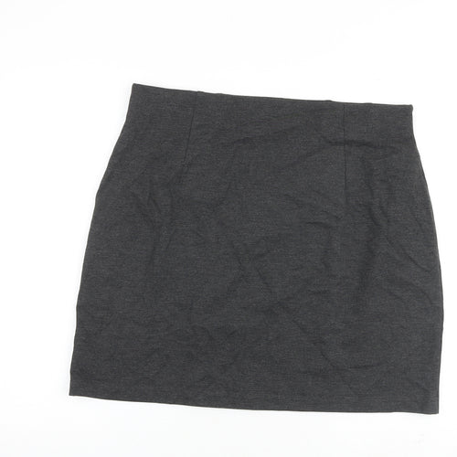 Marks and Spencer Womens Grey Viscose Mini Skirt Size 18