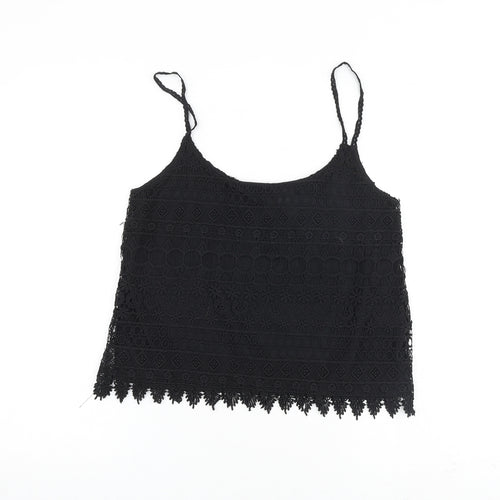 H&M Womens Black Polyester Camisole Tank Size S Square Neck