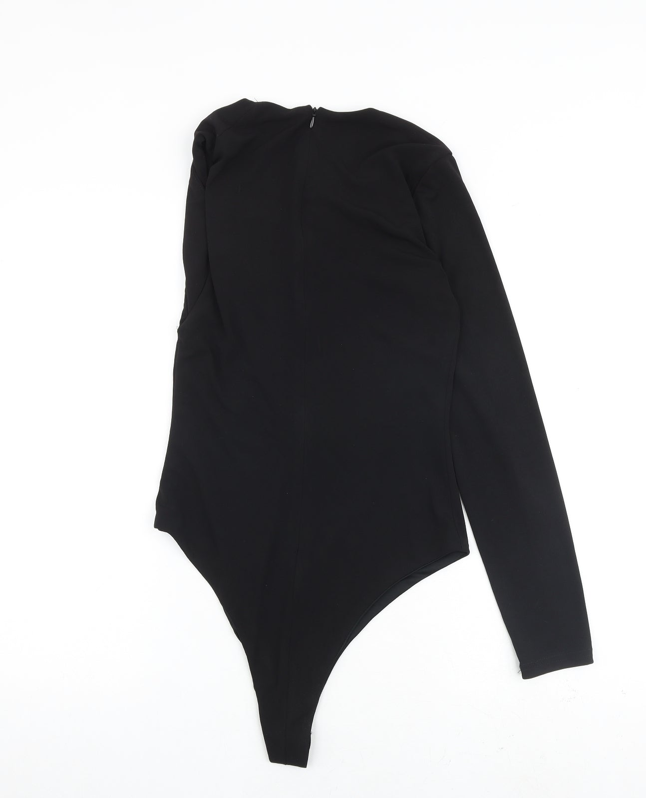 Zara Womens Black Polyester Bodysuit One-Piece Size M Zip