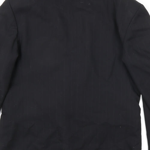 Cormann Mens Black Striped Polyester Jacket Suit Jacket Size 40 Regular