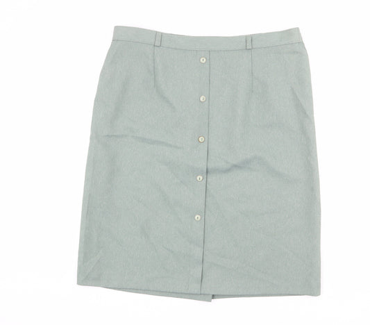 Berkertex Womens Green Polyester A-Line Skirt Size 18