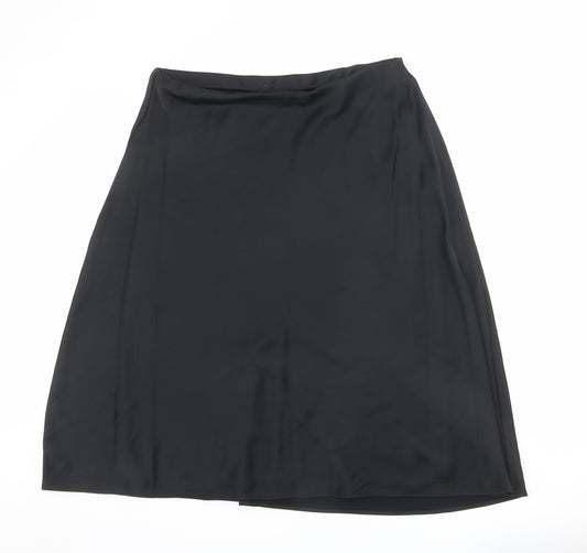 Marks and Spencer Womens Black Polyester Flare Skirt Size 18