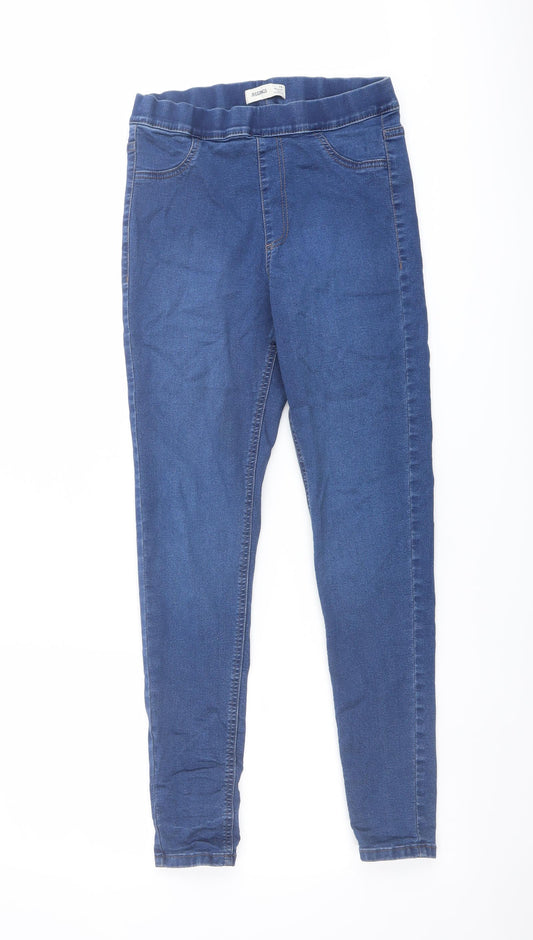 Marks and Spencer Womens Blue Cotton Skinny Jeans Size 10 L26 in Regular