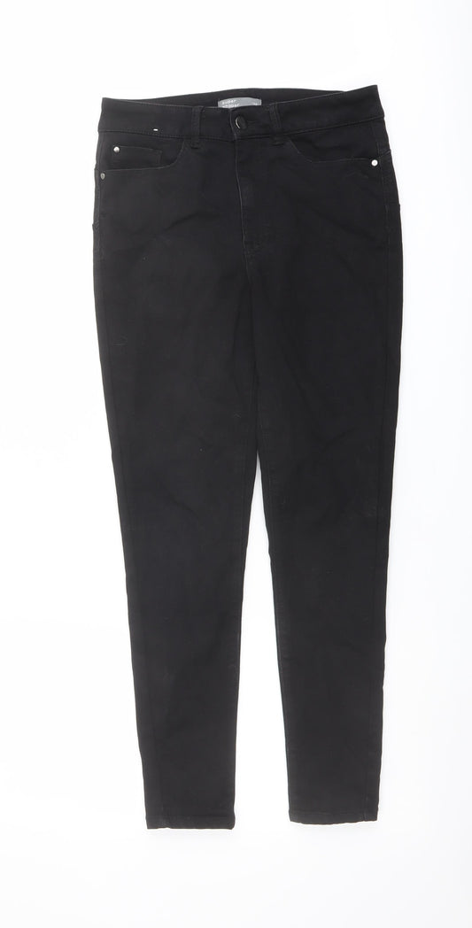 Nutmeg Womens Black Cotton Skinny Jeans Size 10 L26 in Regular Button